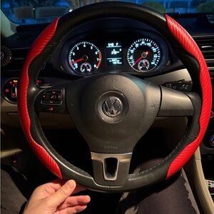 Brand New & Unopened Black and Red Steering Wheel Cover(Universal Fit)
